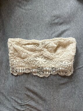 Ivory Lace Bandeau Crop Top free people